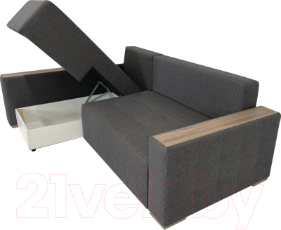Диван угловой ФорестДекоГрупп Милан 2 правый (Lux 06, рогожка пыльно-серый)