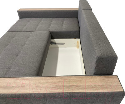 Диван угловой ФорестДекоГрупп Милан 2 правый (Lux 06, рогожка пыльно-серый)