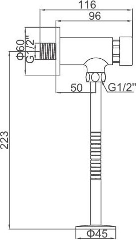 Смывной кран для писсуара Ledeme LН-506