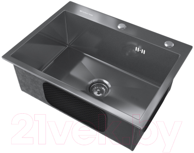 Мойка кухонная Ulgran Stell 60x45 (черная брашированная сталь)