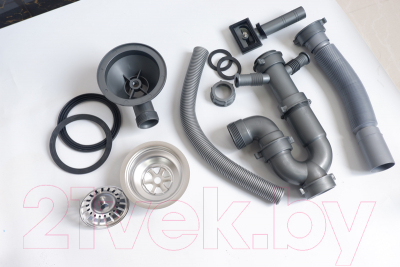 Мойка кухонная Ulgran Stell 60x45 (черная брашированная сталь)