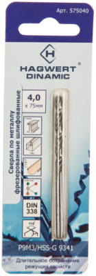 Сверло Hagwert Dinamic 4.0х75мм P9M3 / 575040 - фото