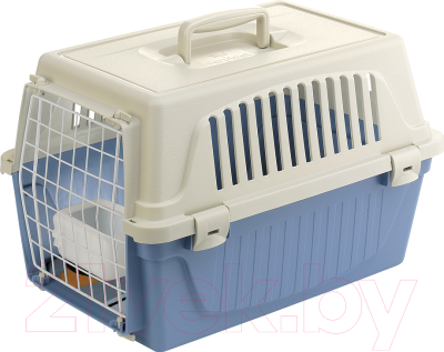 Переноска для животных Ferplast Atlas 10 / 73007899 (голубой, с ковриком и поилкой) - фото