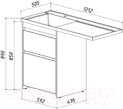 Тумба под умывальник Belux Ока Н 60-02