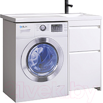 Тумба под умывальник Belux Ока Н 44-02 (1, белый глянец) - фото