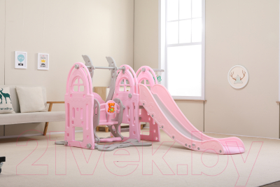 Горка-комплекс Perfetto Sport Замок / PS-047-P (розовый)