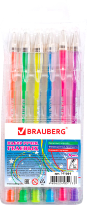 Набор гелевых ручек Brauberg Jet / 141034 - фото