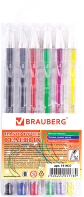 Набор гелевых ручек Brauberg Jet / 141037 - фото