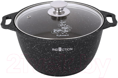 Кастрюля Kukmara Индукция кмти22а (темный мрамор) - фото