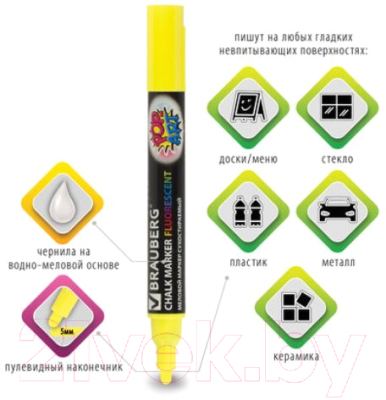 Маркер меловой Brauberg Pop-Art / 151528