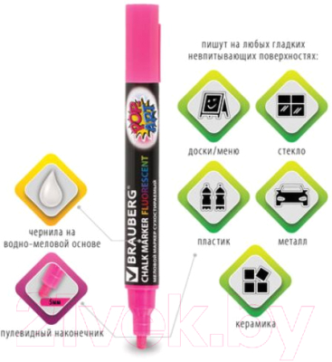 Маркер меловой Brauberg Pop-Art / 151530