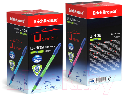 Ручка шариковая Erich Krause U-109 Neon Stick&Grip / 47612