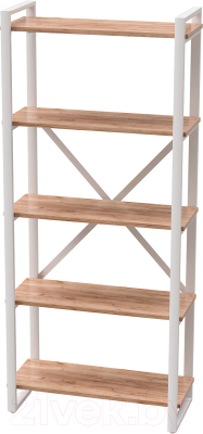 Стеллаж Millwood Neo Loft СН-3 Л (дуб табачный Craft/металл белый) - фото