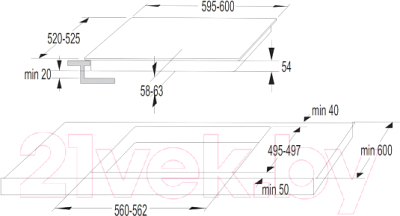 Индукционная варочная панель Korting HI 64042 B