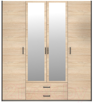 Шкаф Евва Венеция ВН-4D2Z2S (венге/дуб сонома)