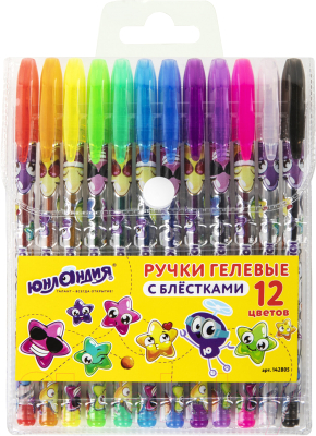 Набор гелевых ручек Юнландия Блестки / 142805 - фото