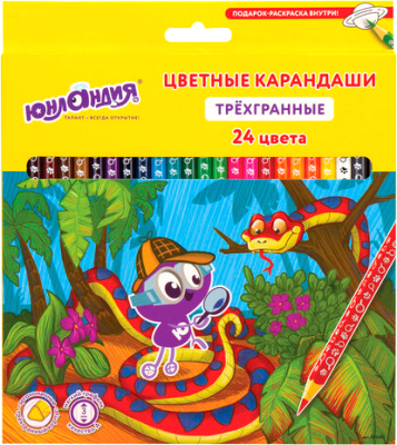 Набор цветных карандашей Юнландия Юнландик-детектив / 181682 - фото