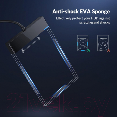 Бокс для жесткого диска Ugreen US221 / 30847