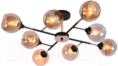 Потолочный светильник Mirastyle MX-5080/8 BK+FGD - фото