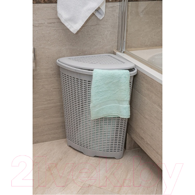 Корзина для белья Econova 433217530 (светло-серый)