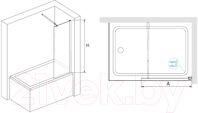 Стеклянная шторка для ванны RGW 35115207-11