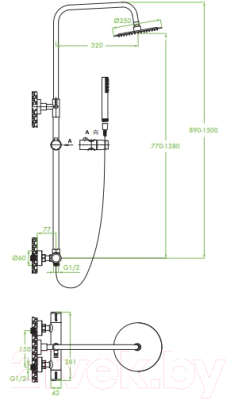 Душевая система Laveo Pretto PLP70TD