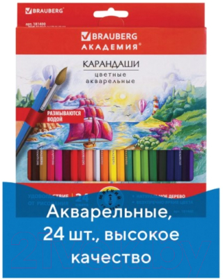Набор акварельных карандашей Brauberg Академия / 181400
