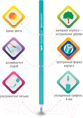Набор акварельных карандашей Brauberg Premium / 181671