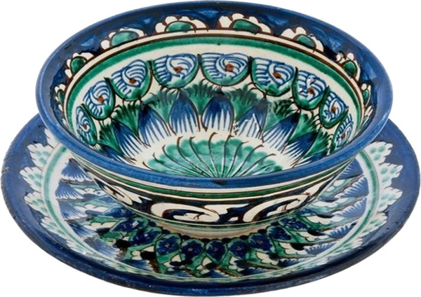 Чашка с блюдцем Grand Metall Invest Риштан большая - фото