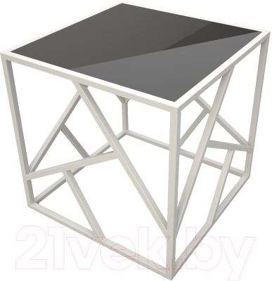 Журнальный столик РасГар Империал 50x50 (черный/белый) - фото