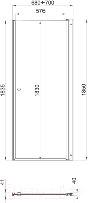 Душевая дверь Triton Уно 70x185 (прозрачное стекло)