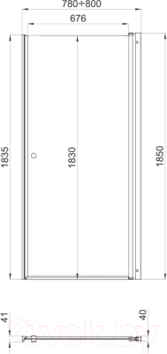 Душевая дверь Triton Уно 80x185 (прозрачное стекло)