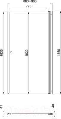 Душевая дверь Triton Уно 90x185 (прозрачное стекло)