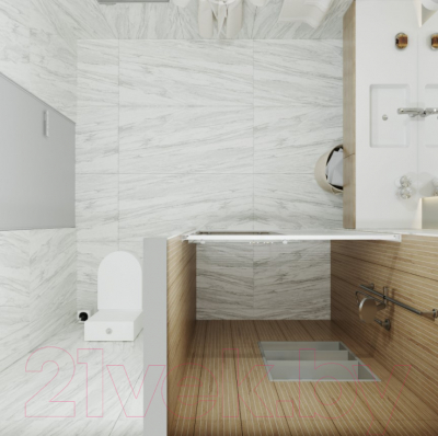 Душевая дверь Triton Слайд 100x185 (полосы стекло)