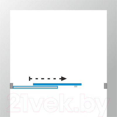 Душевая дверь Triton Слайд 100x185 (полосы стекло)