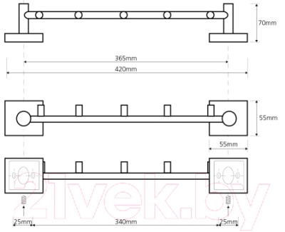Вешалка для ванной Bemeta Beta 132105112