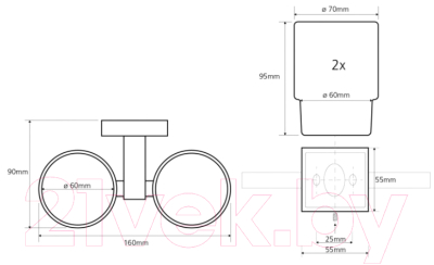 Набор стаканов для зубной щетки и пасты Bemeta Beta 132110022