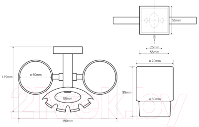 Набор стаканов для зубной щетки и пасты Bemeta Beta 132110042