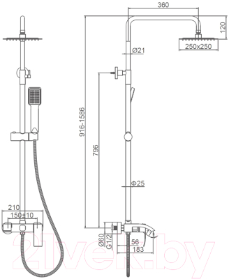 Душевая система Ledeme L72417