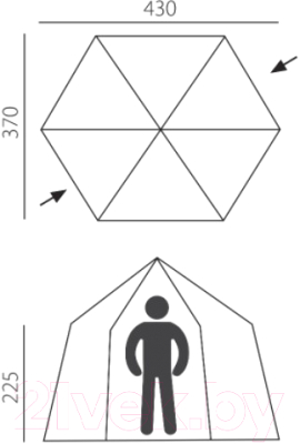 Туристический шатер BTrace Highland / T0256 (зеленый/бежевый)