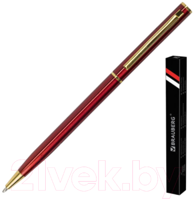 Ручка шариковая Brauberg Slim Burgundy / 141403