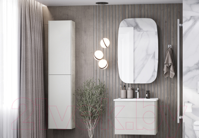 Шкаф с зеркалом для ванной Акватон Сохо 60 L (1A258302AJA0L)