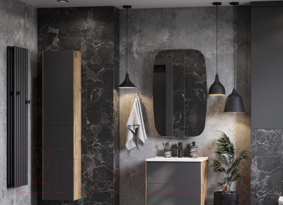 Шкаф с зеркалом для ванной Акватон Сохо 60 L (1A258302AJA0L)