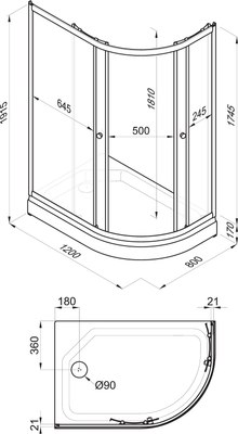 Душевой уголок Triton Коралл А Мозаика 120x80 L