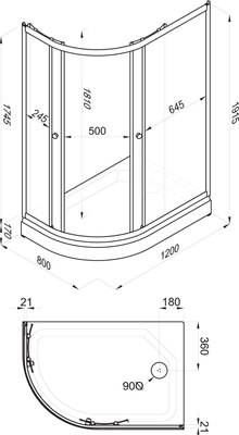 Душевой уголок Triton Коралл А Мозаика 120x80 R