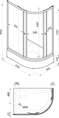 Душевой уголок Triton Коралл В Мозаика 120x80 L
