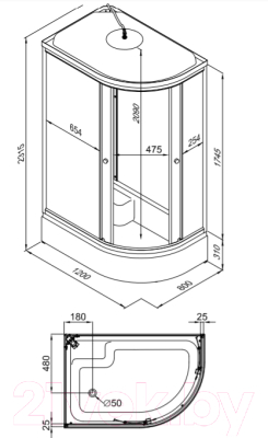 Душевая кабина Triton Коралл B 120x80 L