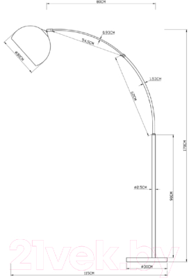Торшер Arte Lamp Goliath A5822PN-1SS