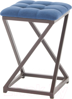 Табурет AMC Comfort 8.2.12 (ткань синий/коричневый) - фото