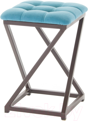 Табурет AMC Comfort 8.2.13 (ткань бирюзовый/коричневый) - фото